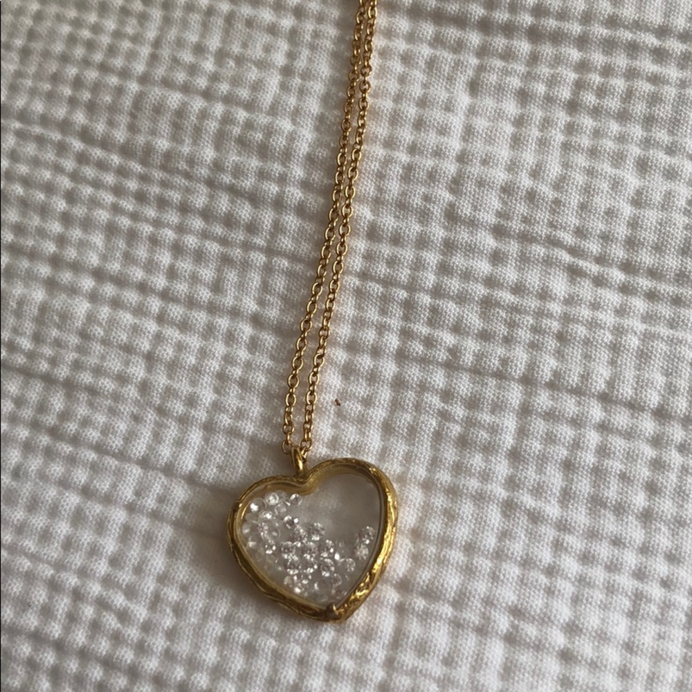 Floating Crystal Heart Necklace